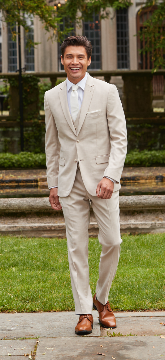 Men’s Couture 1910 Power Stretch Sharkskin Tan Separates - Pants #4374PVPS