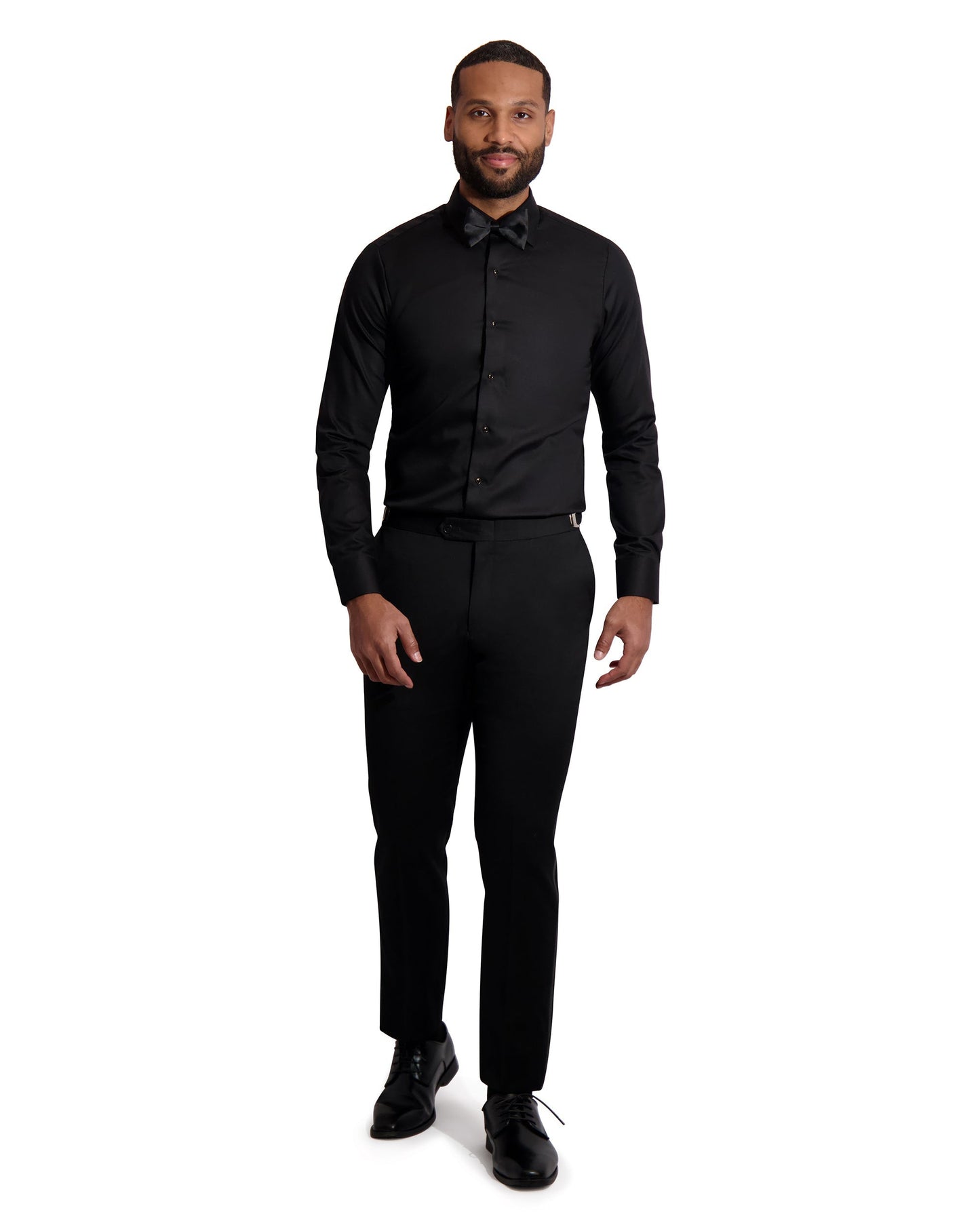 CVC TWILL SLIM FIT SHIRT - BLACK