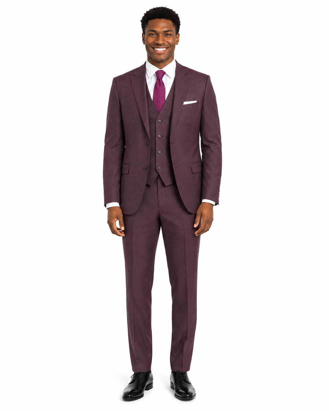 Couture 1910 Men's Power Stretch Sharkskin Suit Separates Pants in Raisin #4374PVPS
