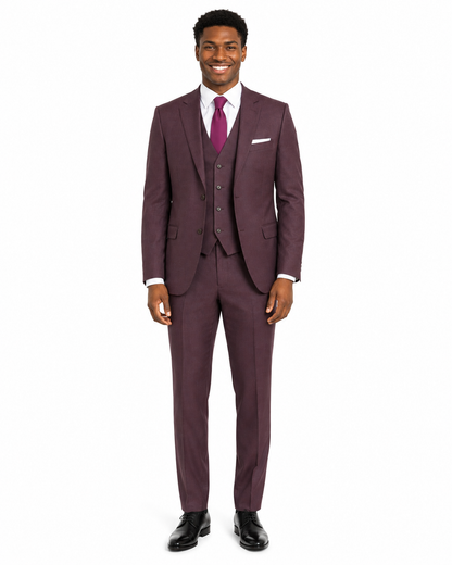 Couture 1910 Men's Power Stretch Sharkskin Suit Separates Pants in Raisin #4374PVPS