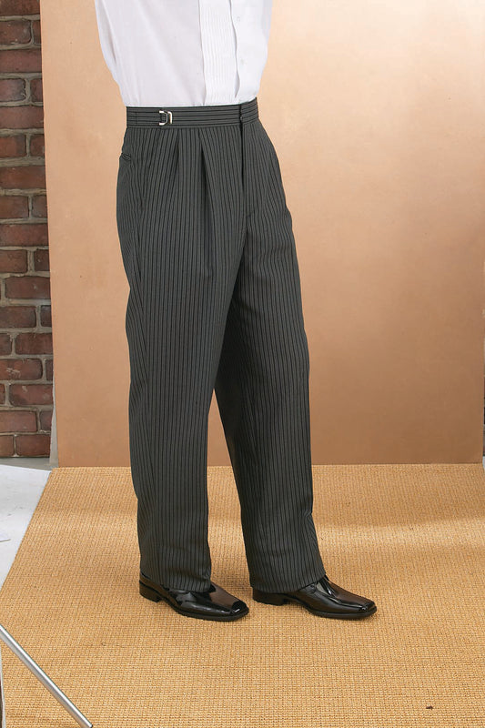 POLY ADJUSTABLE WOOL STRIPED TROUSER