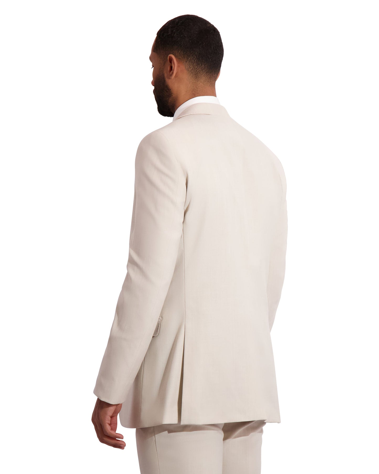 MENS SLIM FIT FLAT FRONT ELASTIC WAISTBAND - CREAM #6510SE-47