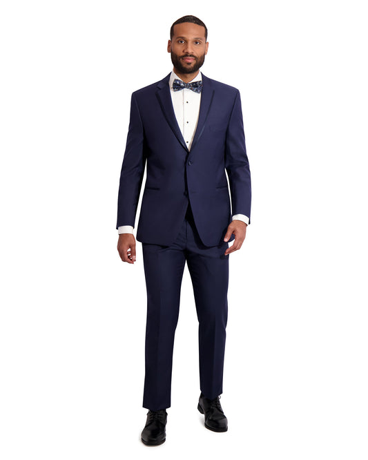 THOMPSON -NAVY 2BN W/ SATIN TRIM LAPEL