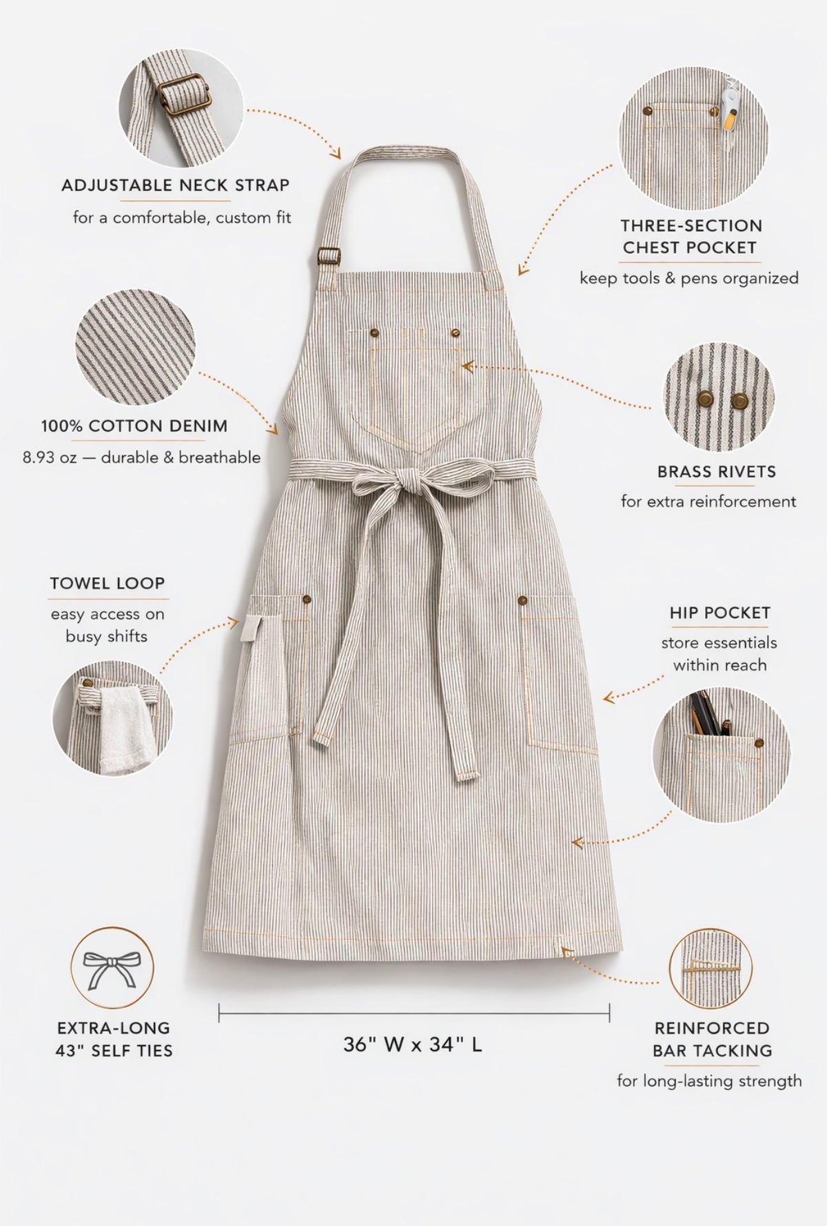 Evolution Denim Bib Apron #U3112