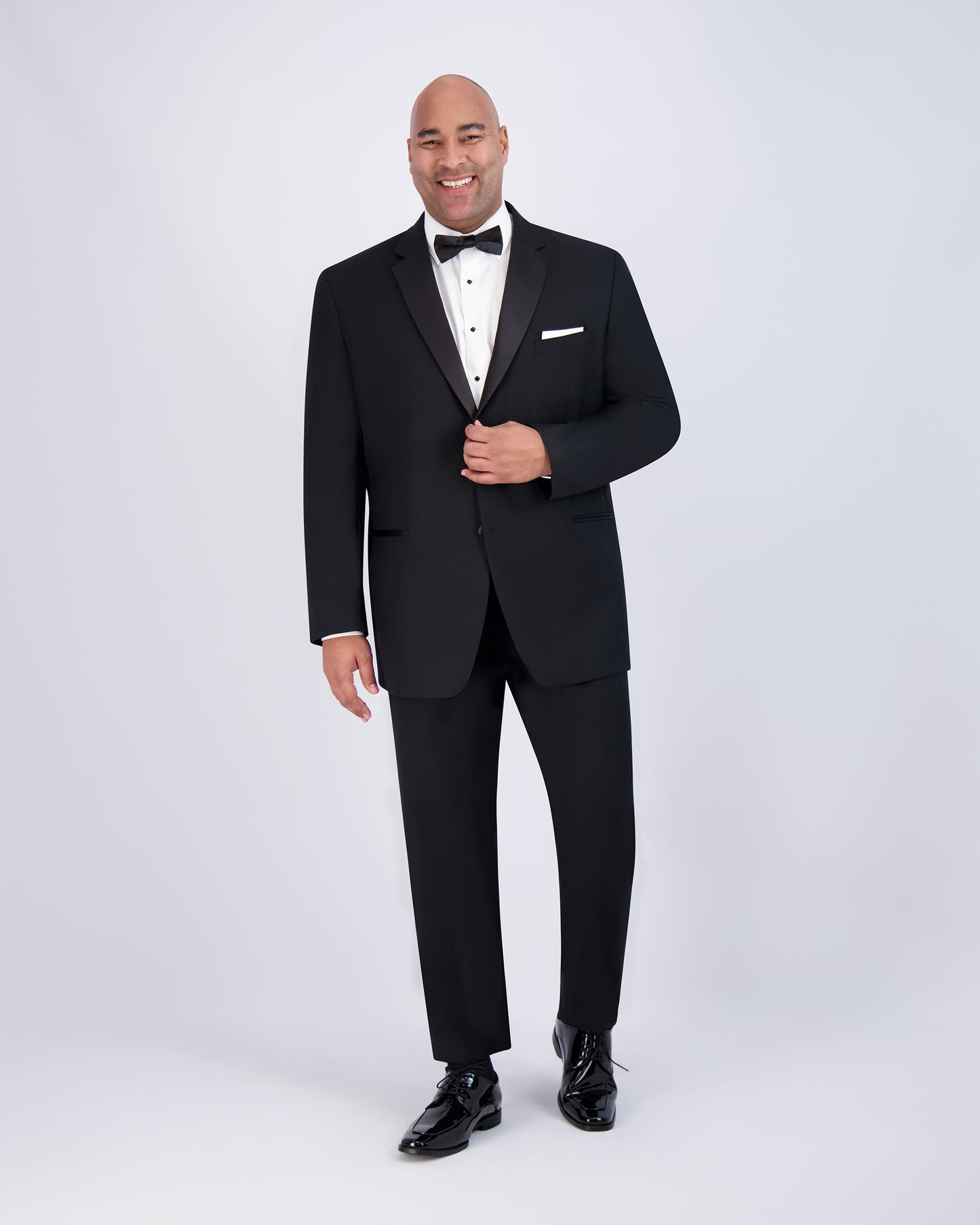 MENS 2B REG FIT NOTCH WITH SATIN LAPEL