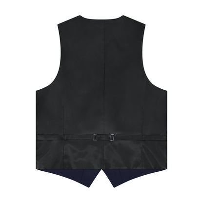 S120 4B BACKLESS VEST W/ FABRIC BUTTONS- NAVY