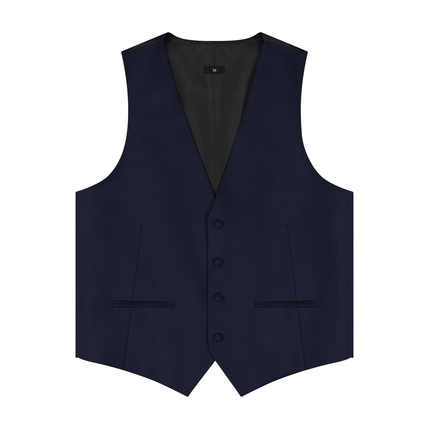 S120 4B BACKLESS VEST W/ FABRIC BUTTONS- NAVY