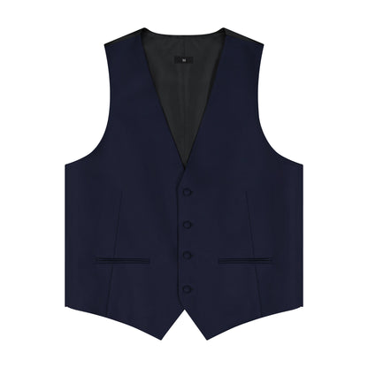 S120 4B BACKLESS VEST W/ FABRIC BUTTONS- NAVY