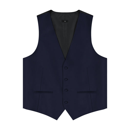 S120 4B BACKLESS VEST W/ FABRIC BUTTONS- NAVY