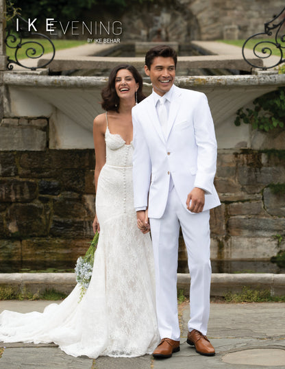 Ike Behar’s Aragon White Slim Fit Notch Suit #8545C-70