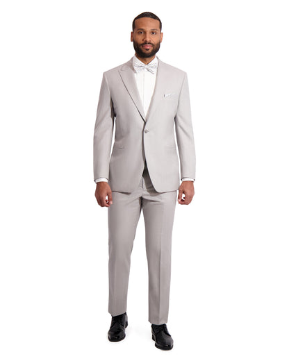 GRIFFIN- 1B PEAK SUIT COAT- STREAKY GREY