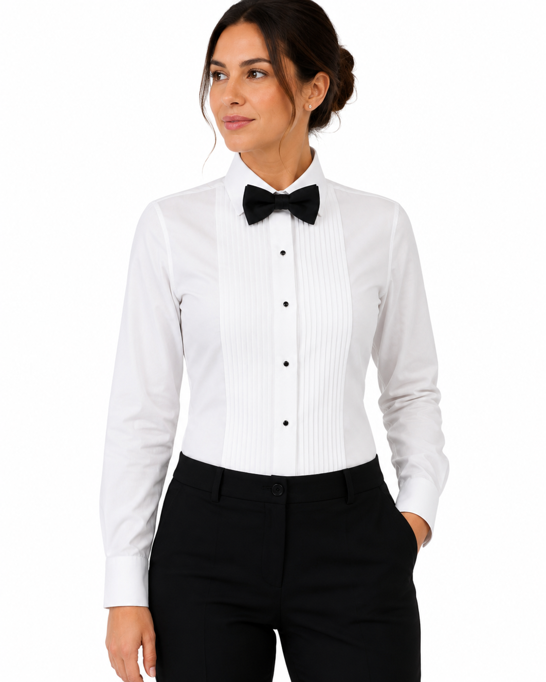 Women’s 1/4 Pleat Lay-down Collar Shirt #937L