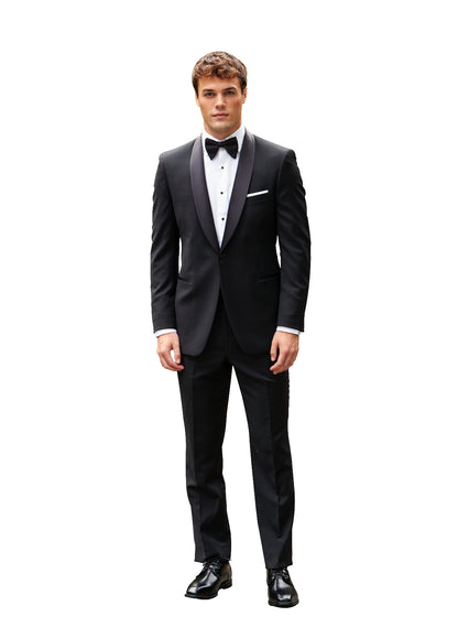 MENS S120'S SHAWL LAPEL WOOL LYCRA TUXEDO #8331SF