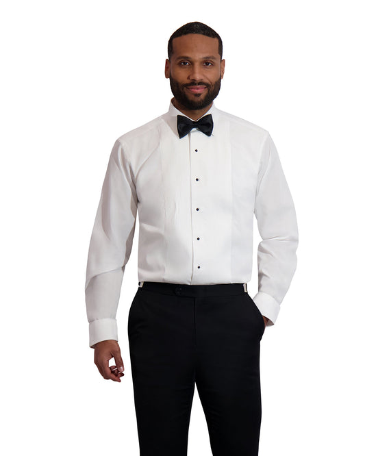 Men’s Slim-Fit 1/4” Pleated Lay-down Collar Shirt -fit #937SF