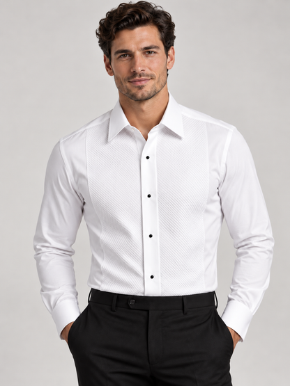Neil Allyn's Men's Classic Pique Wingtip Tuxedo Shirt #966
