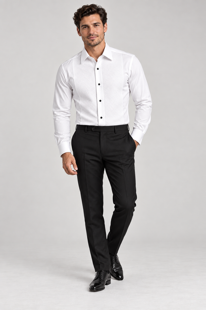 Neil Allyn's Men's Classic Pique Wingtip Tuxedo Shirt #966