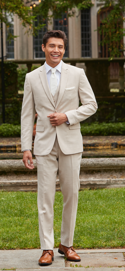 Men’s Couture 1910 Power Stretch Sharkskin Tan Separates - Pants #4374PVPS