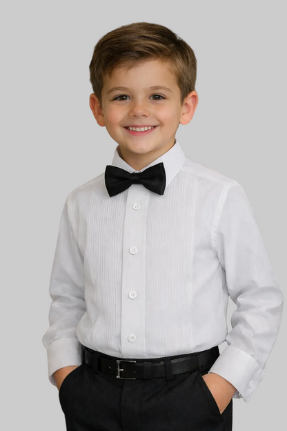 Neil Allyn Boys’ 1/8" Pintuck Wing Collar Shirt #501B