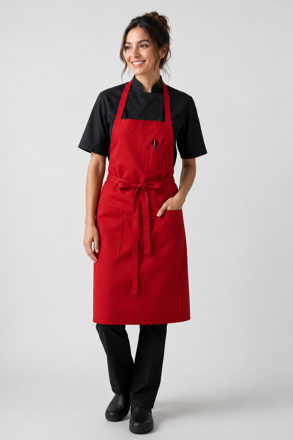 Pencil Patch Pocket Bib Apron #U3004