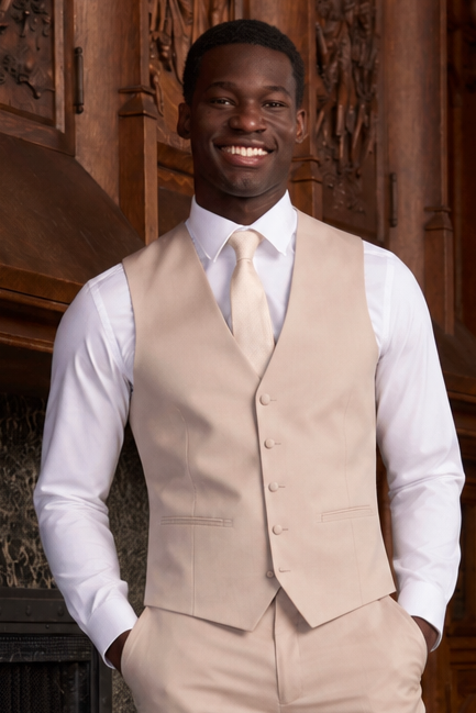 Men’s Sand Vest with Covered Buttons - Pairs with Kenneth Suiting #6361VF-73