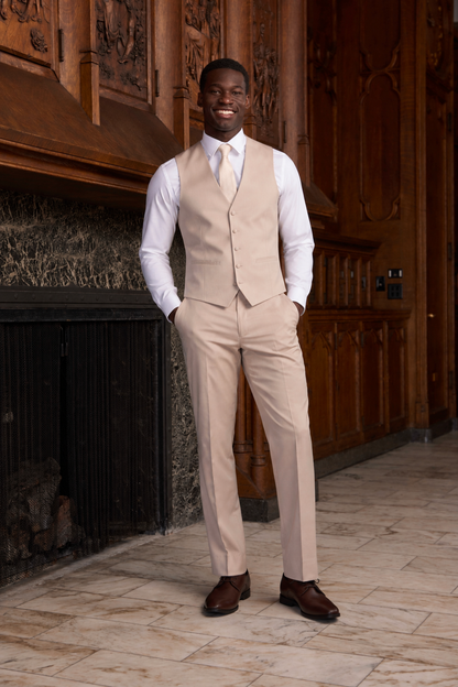 Men’s Sand Flat Front Slim Fit Pant - Pairs with Kenneth Suiting #6510SE-73