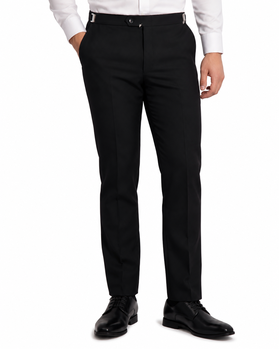 Boys Adjustable Ultra Fit Flat Front Pant w/ Satin Stripe #3533NUF-B