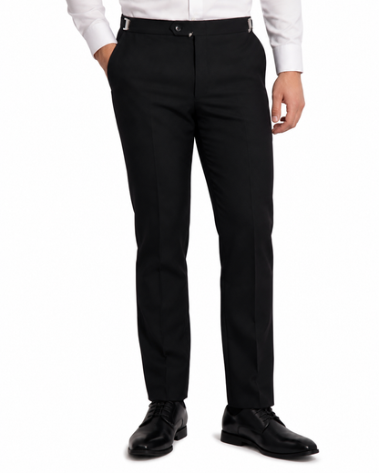 Boys Adjustable Regular Fit Flat Front Pant w/ Satin Stripe #3533NP-B