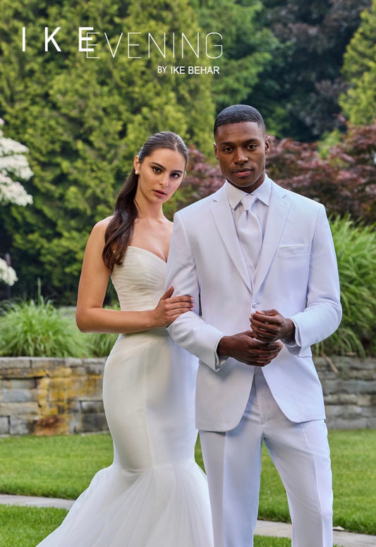 Ike Behar’s Aragon White Slim Fit Notch Suit #8545C-70