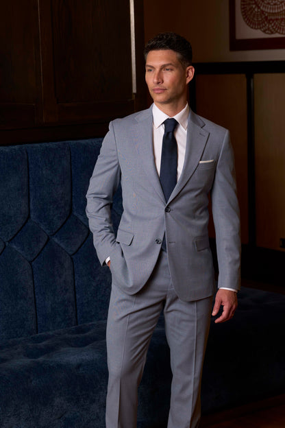 Couture 1910 Men's Poly Viscose Basketweave Suit Separates Pants in Sky #4375PVPS