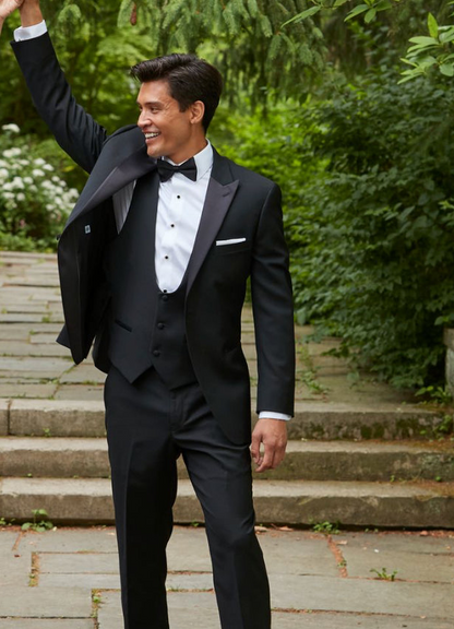 Men’s Couture 1910 Stretch 1B Shawl W/ Black Satin Lapel - #4231PVS