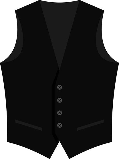 Men’s Marzotto Wool V-Neck 4 Button Tuxedo Vest with Grosgrain Covered Buttons #4361VF