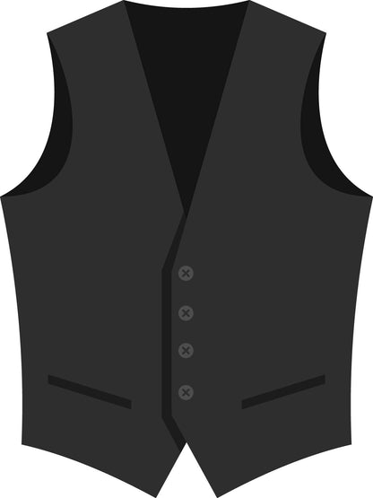 Men’s Marzotto Wool V-Neck 4 Button Tuxedo Vest with Grosgrain Covered Buttons #4361VF