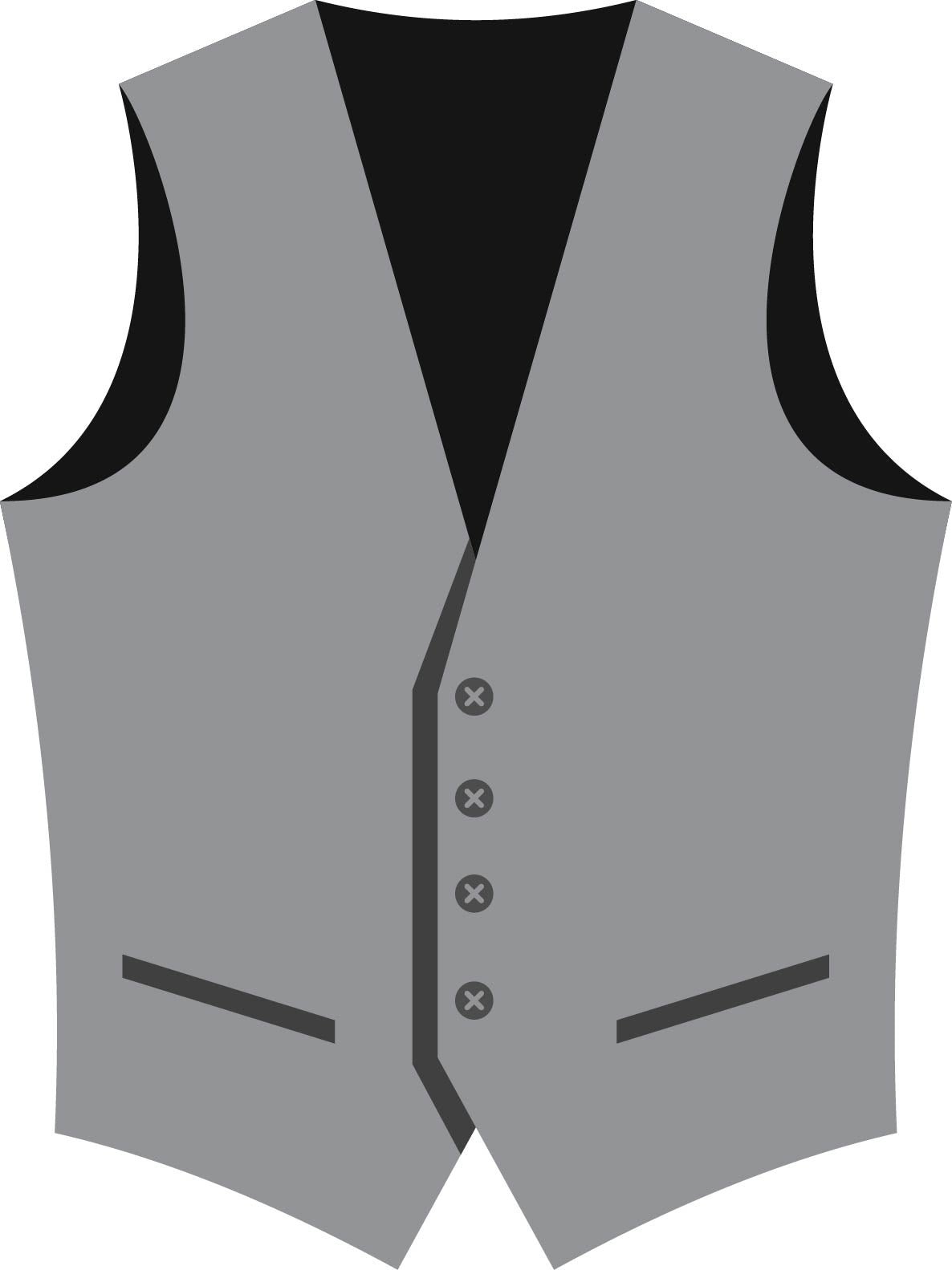 Men’s Marzotto Wool V-Neck 4 Button Tuxedo Vest with Grosgrain Covered Buttons #4361VF