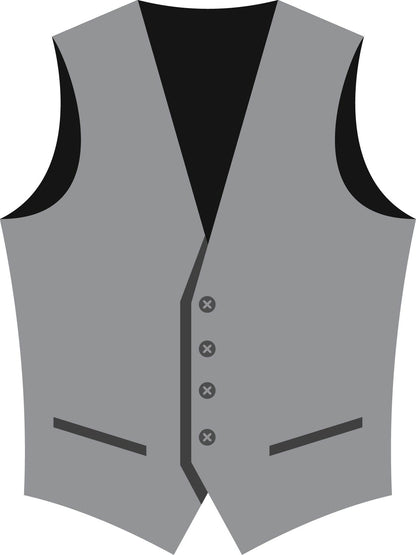 Men’s Marzotto Wool V-Neck 4 Button Tuxedo Vest with Grosgrain Covered Buttons #4361VF