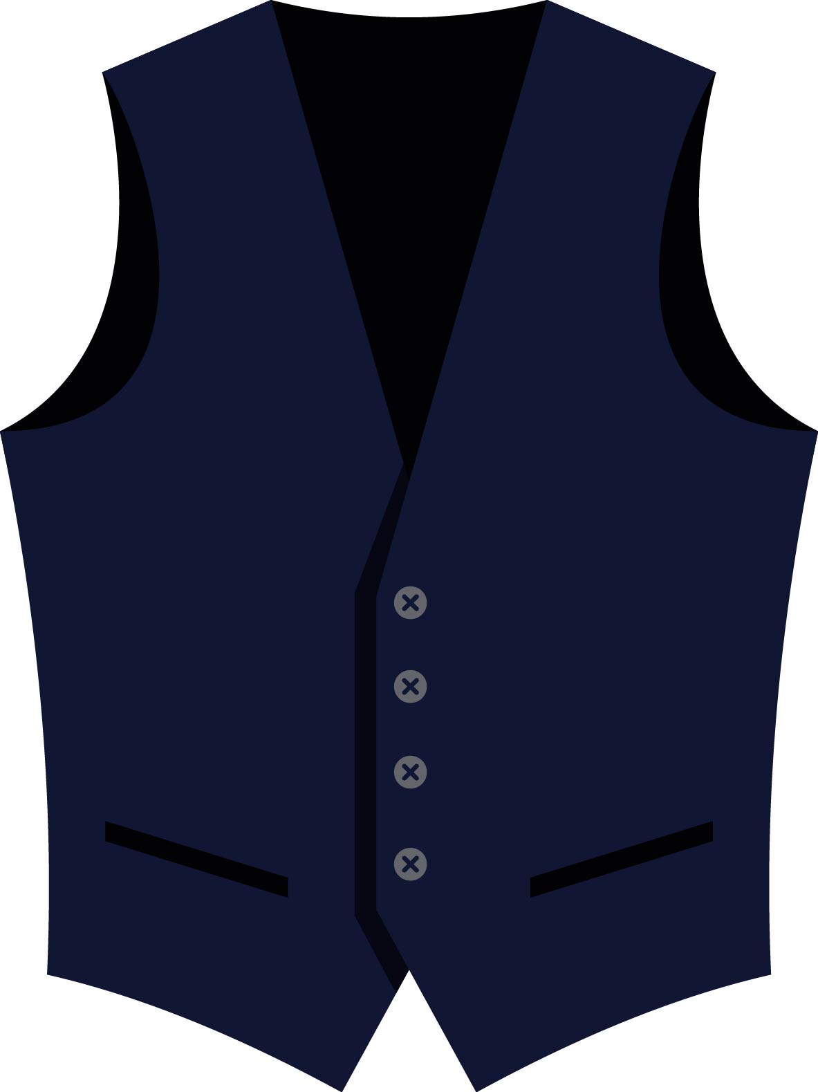 Men’s Marzotto Wool V-Neck 4 Button Tuxedo Vest with Grosgrain Covered Buttons #4361VF