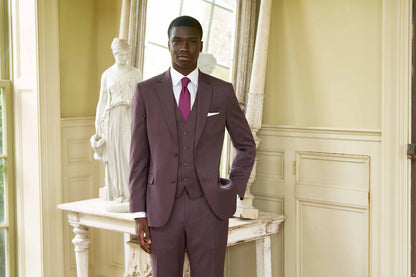 Couture 1910 Men’s Power Stretch Sharkskin Suit Separates Coat in Raisin #4374PVS