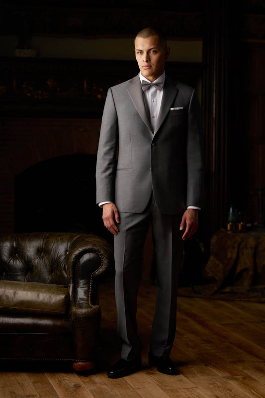 MENS MARZOTTO WOOL PIACENZA 2 BTN NOTCH COAT WITH GROSSGRAIN LAPEL