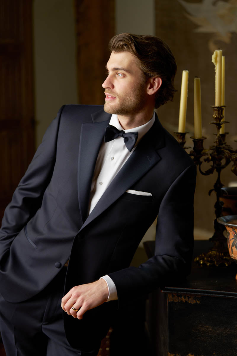 MENS MARZOTTO WOOL TUSCANY 1 BUTTON PEAK COAT WITH GROSSGRAIN LAPEL