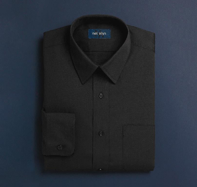 Neil Allyn Men’s Long Sleeve 65/35 Dress Shirt w/ 31 in. Sleeve - Black #2070-31