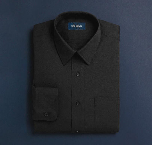 Neil Allyn Men’s Long Sleeve 65/35 Dress Shirt w/ 31 in. Sleeve - Black #2070-31