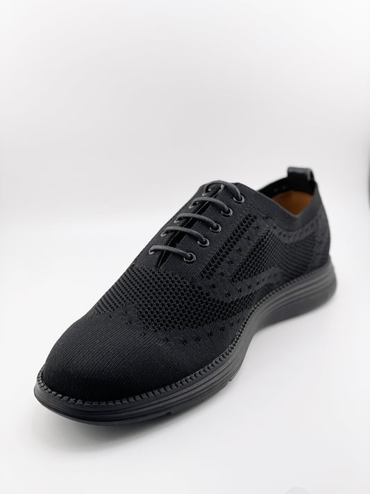 DYNAMIC STRETCH KNIT OXFORD SHOE -BLACK