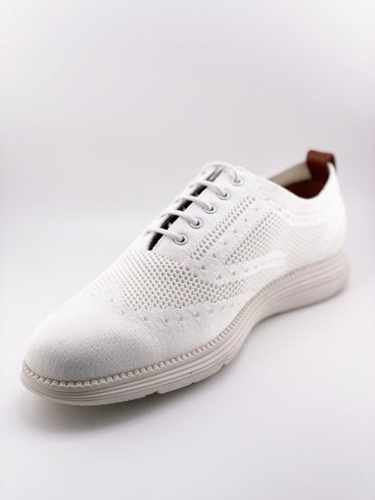 Dynamic Stretch Knit Oxford Shoe in White #S231