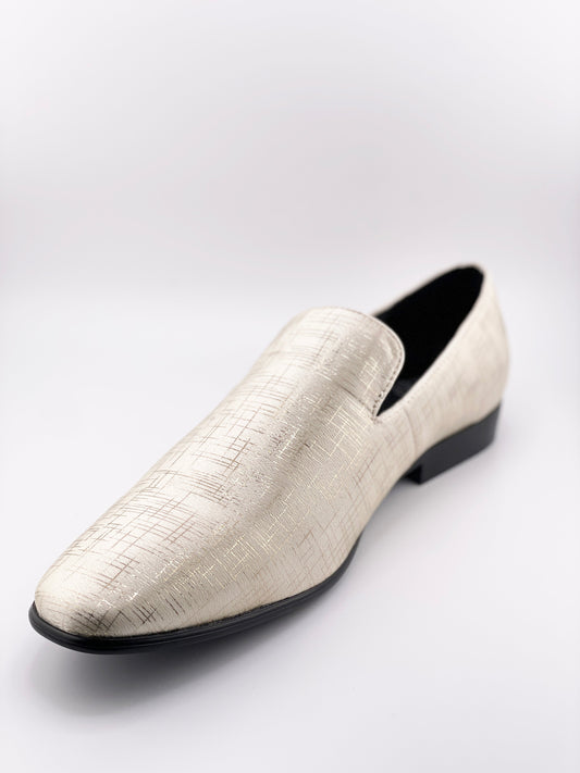 SHARKSKIN SLIP ON SHOE - GOLD