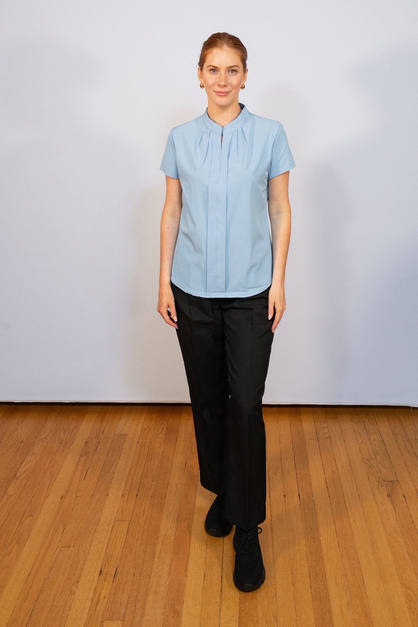 LADIES SINGLE PLEAT FRONT BLOUSE