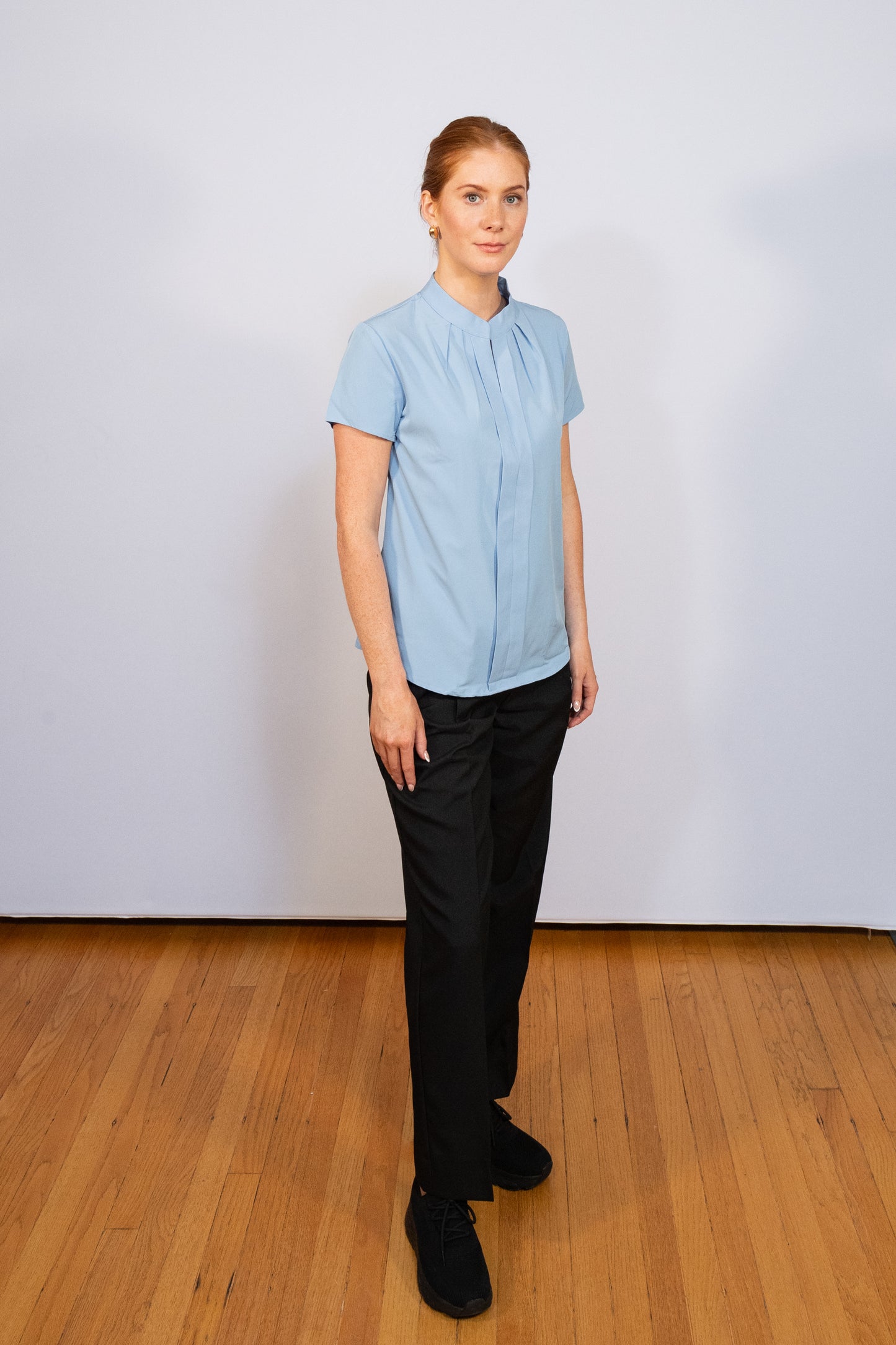 LADIES SINGLE PLEAT FRONT BLOUSE