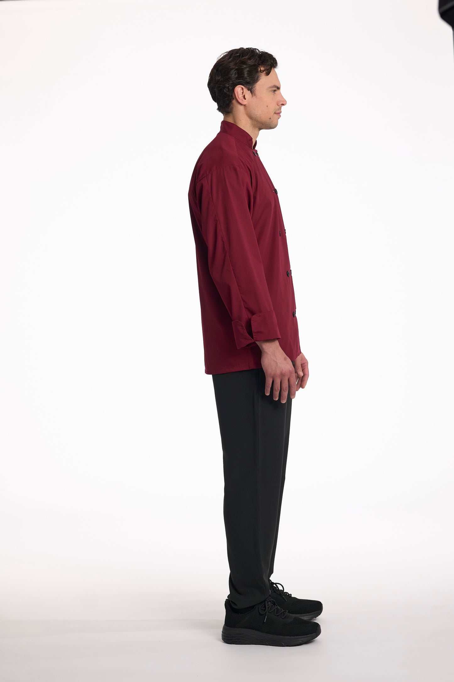 Classic Poplin Chef Coat -Burgundy, Navy, Stone #0413