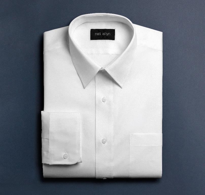 MENS CLASSIC STRAIGHT POINT DRESS SHIRT - WHITE