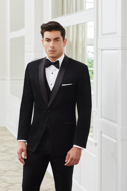 The Braydon - Boy’s S120 1 Button Shawl w/ Satin Lapel #8231C-B