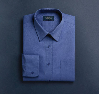 mens dress shirt blue Men's Long Sleeve 4-Way Stretch Wrinkle Free Formal Shirt 2XL Finally a solid business shirt thats truly easy care Non-Iron Twill Dress Shirt |